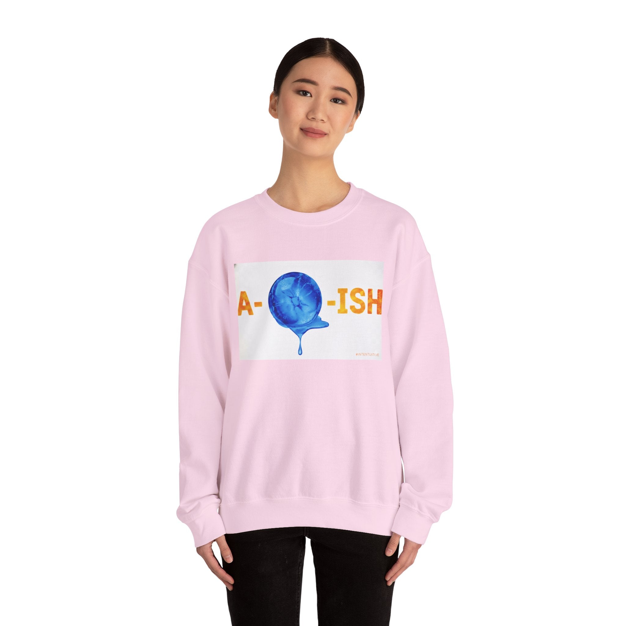 Crewneck Sweatshirt — Abolish ICE Glitch Graphic with “#IntentSim” Backprint