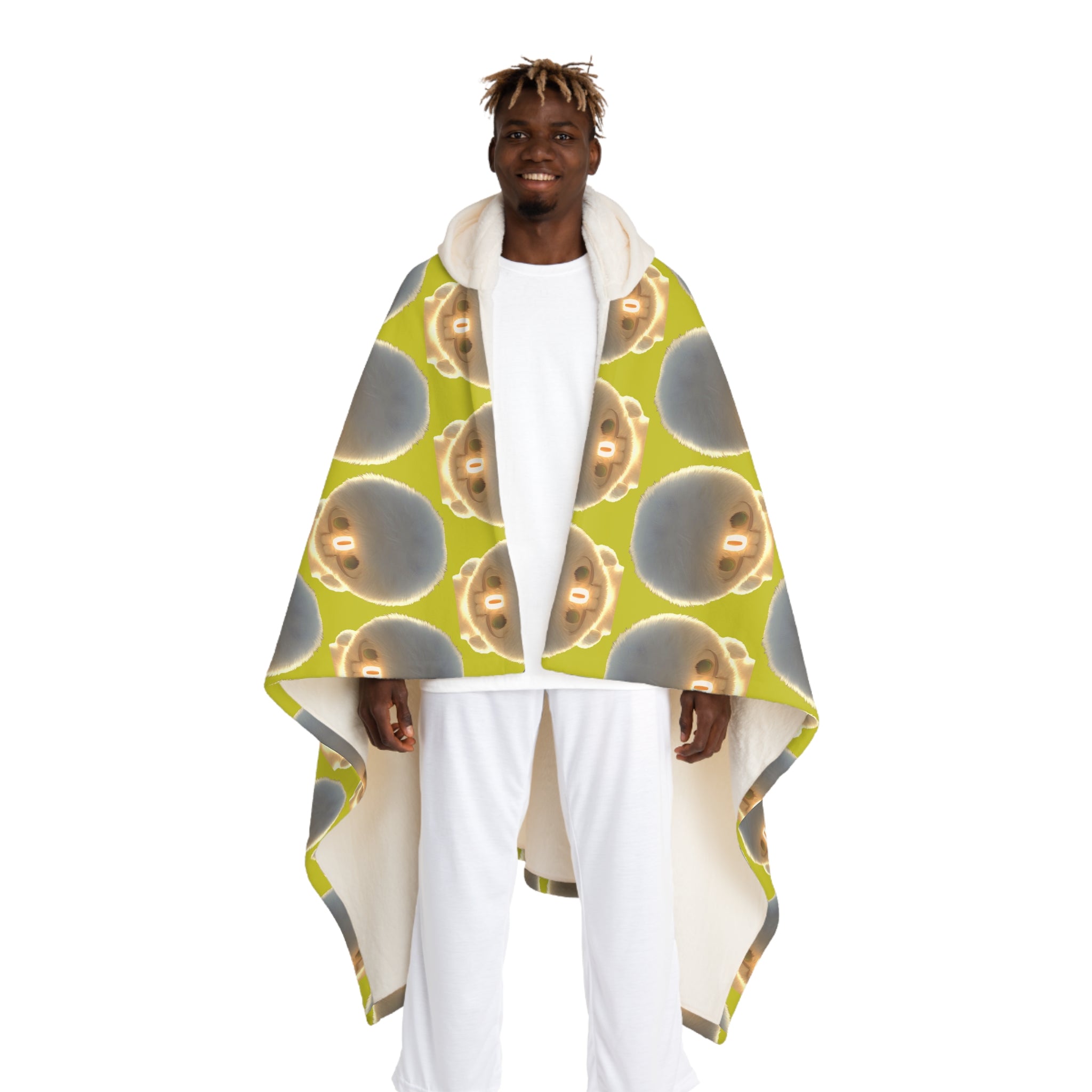 Hooded Sherpa Blanket – IntentSim[on] Pattern Cozy Fleece Throw