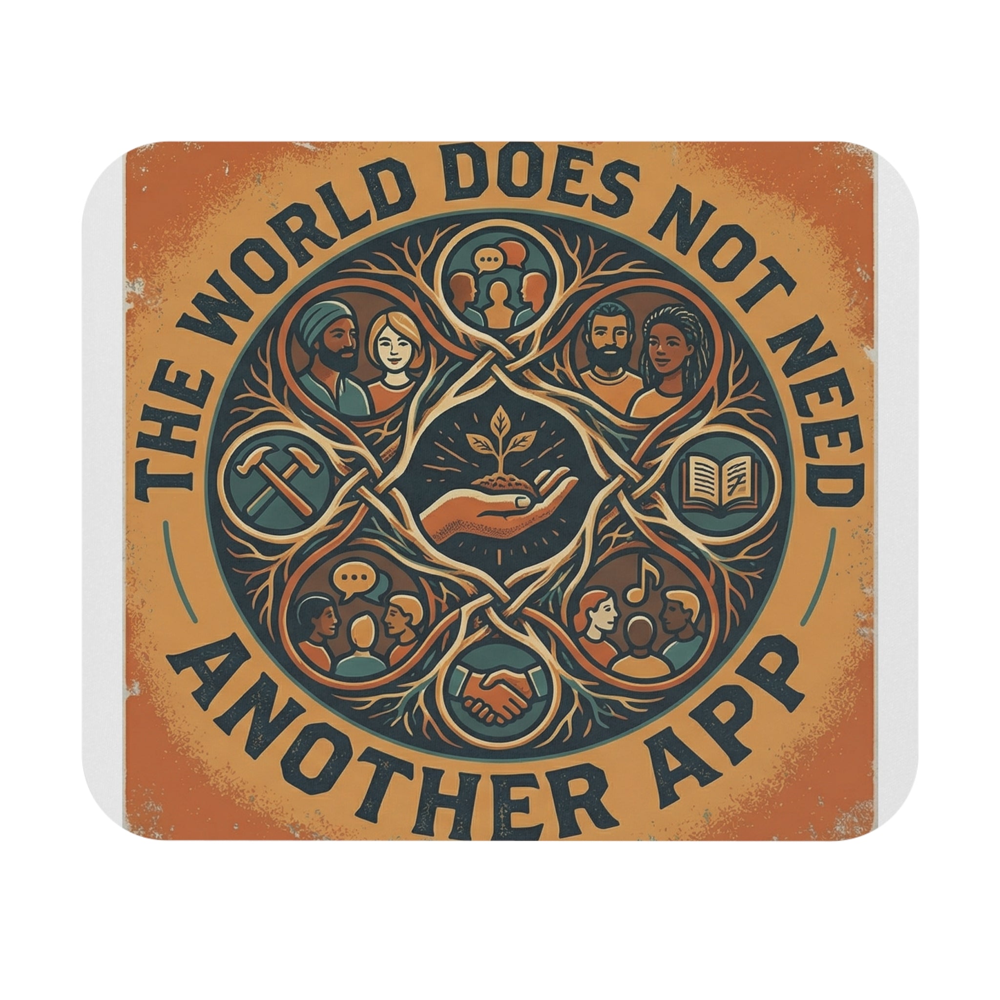 Mouse Pad — "The World Does Not Need Another App" Inspirational Desk Mat