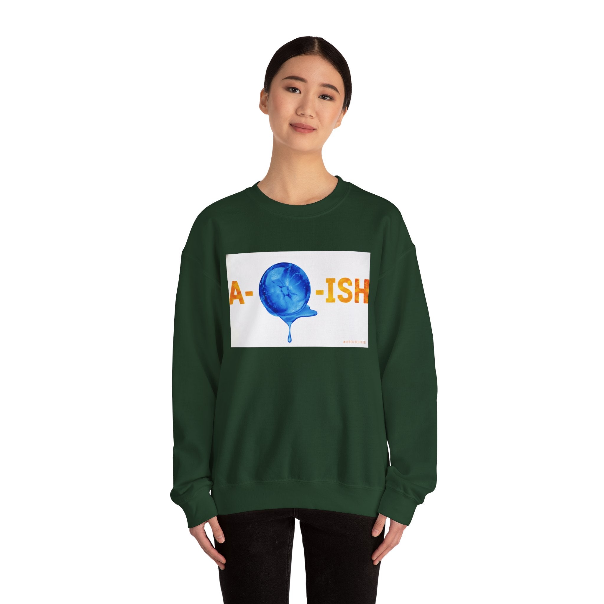 Crewneck Sweatshirt — Abolish ICE Glitch Graphic with “#IntentSim” Backprint
