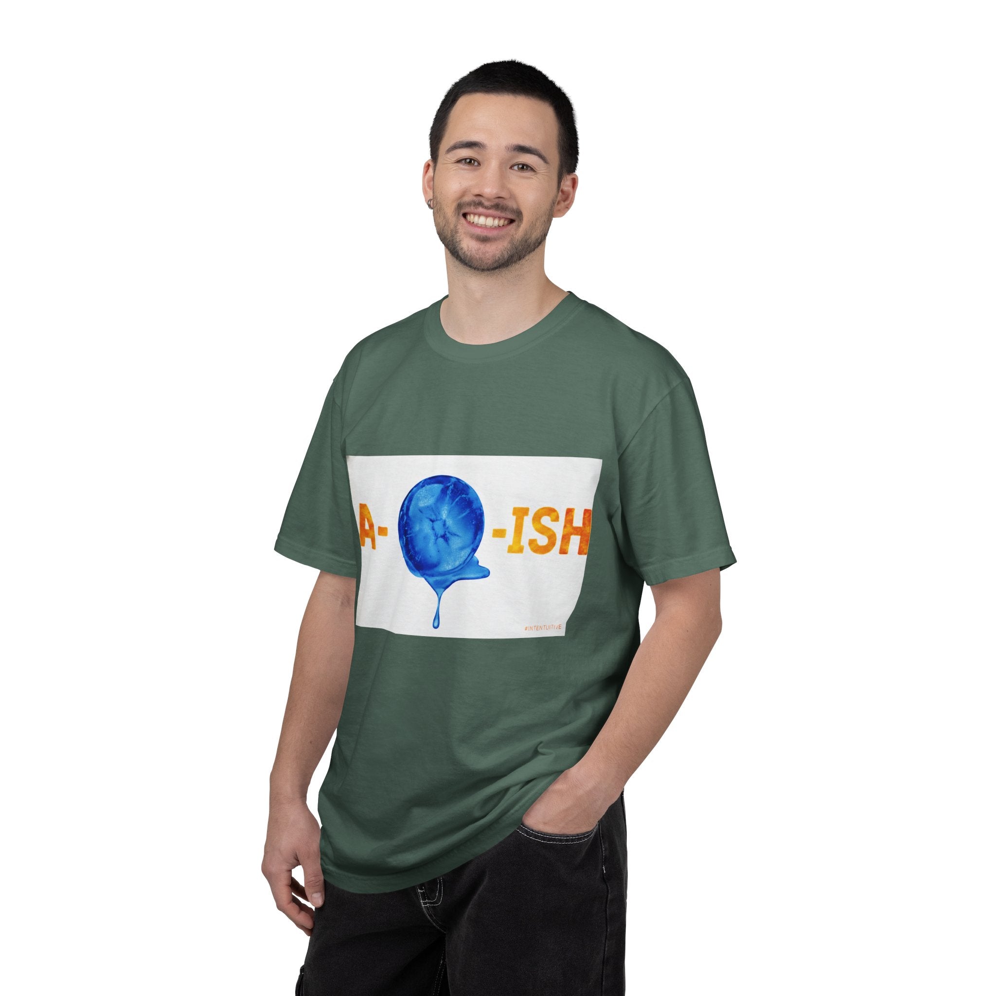 Abolish Ice IntentSim[on] Graphic T-Shirt — Playful Blue Drip Design