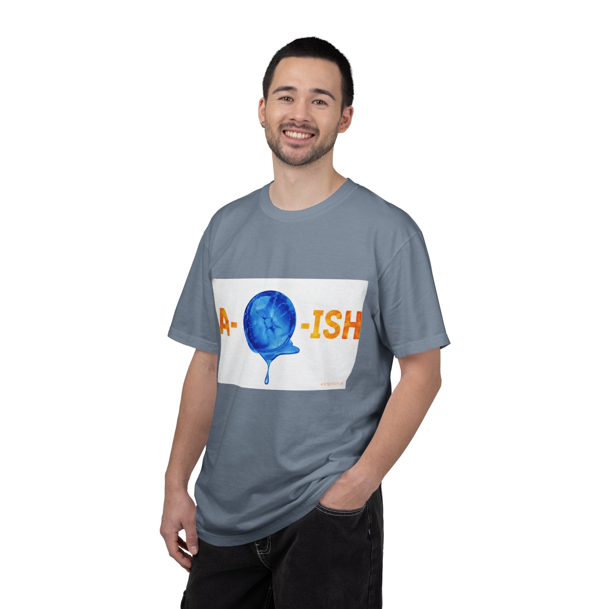 Abolish Ice IntentSim[on] Graphic T-Shirt — Playful Blue Drip Design