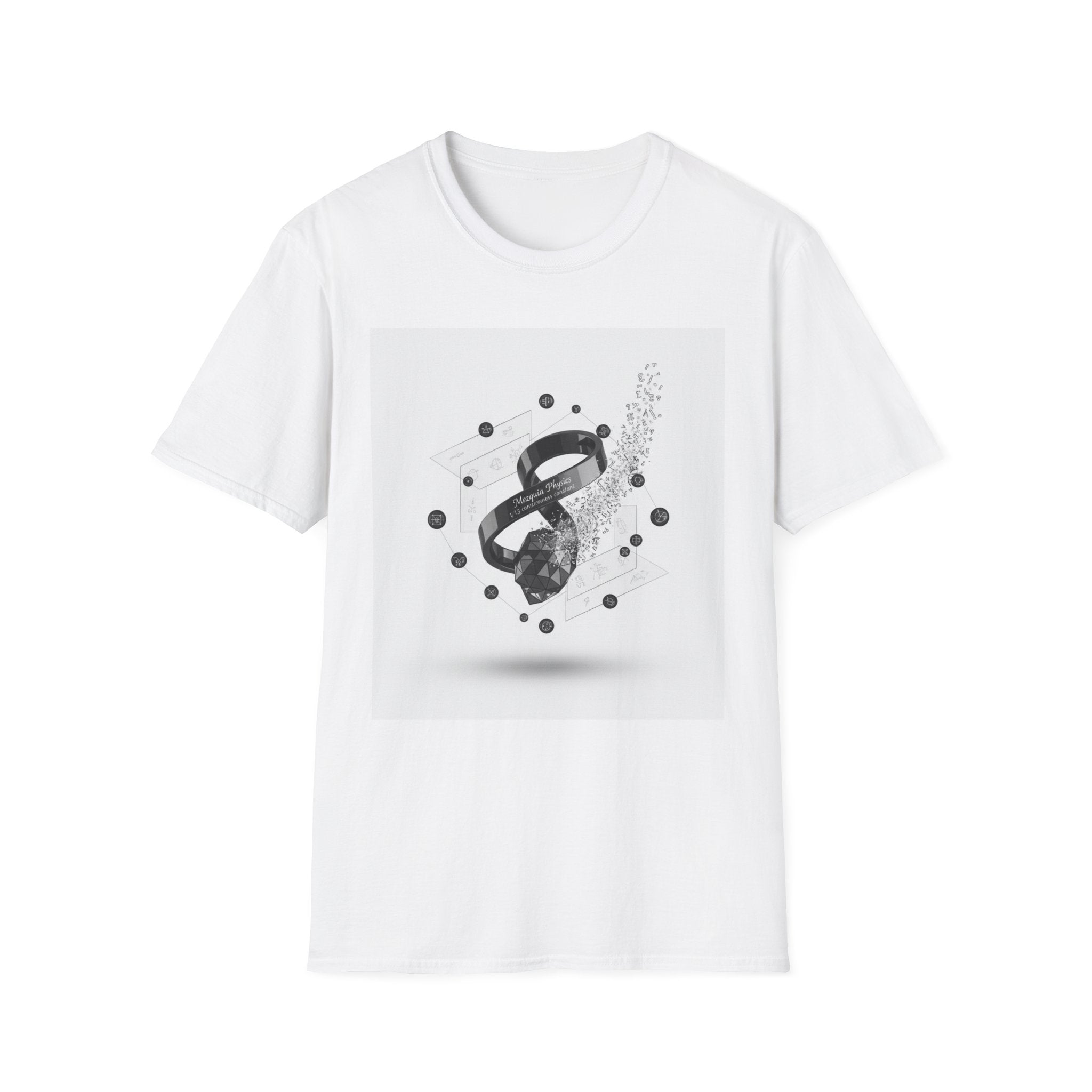 Mezquia Physics T‑Shirt — Monochrome Consciousness Tee