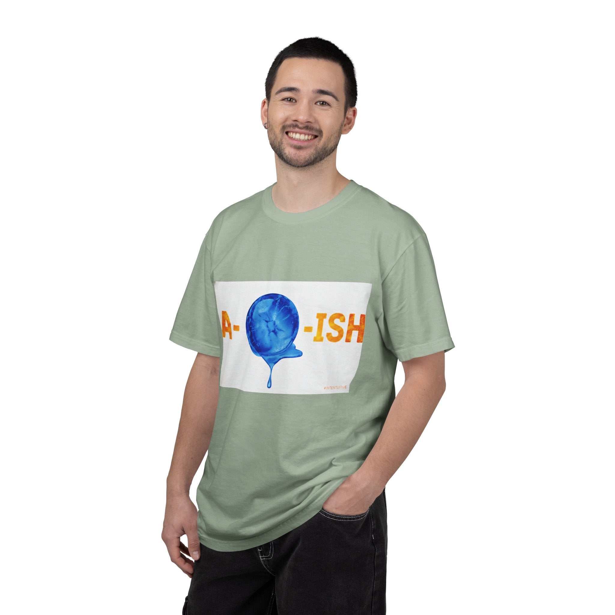 Abolish Ice IntentSim[on] Graphic T-Shirt — Playful Blue Drip Design