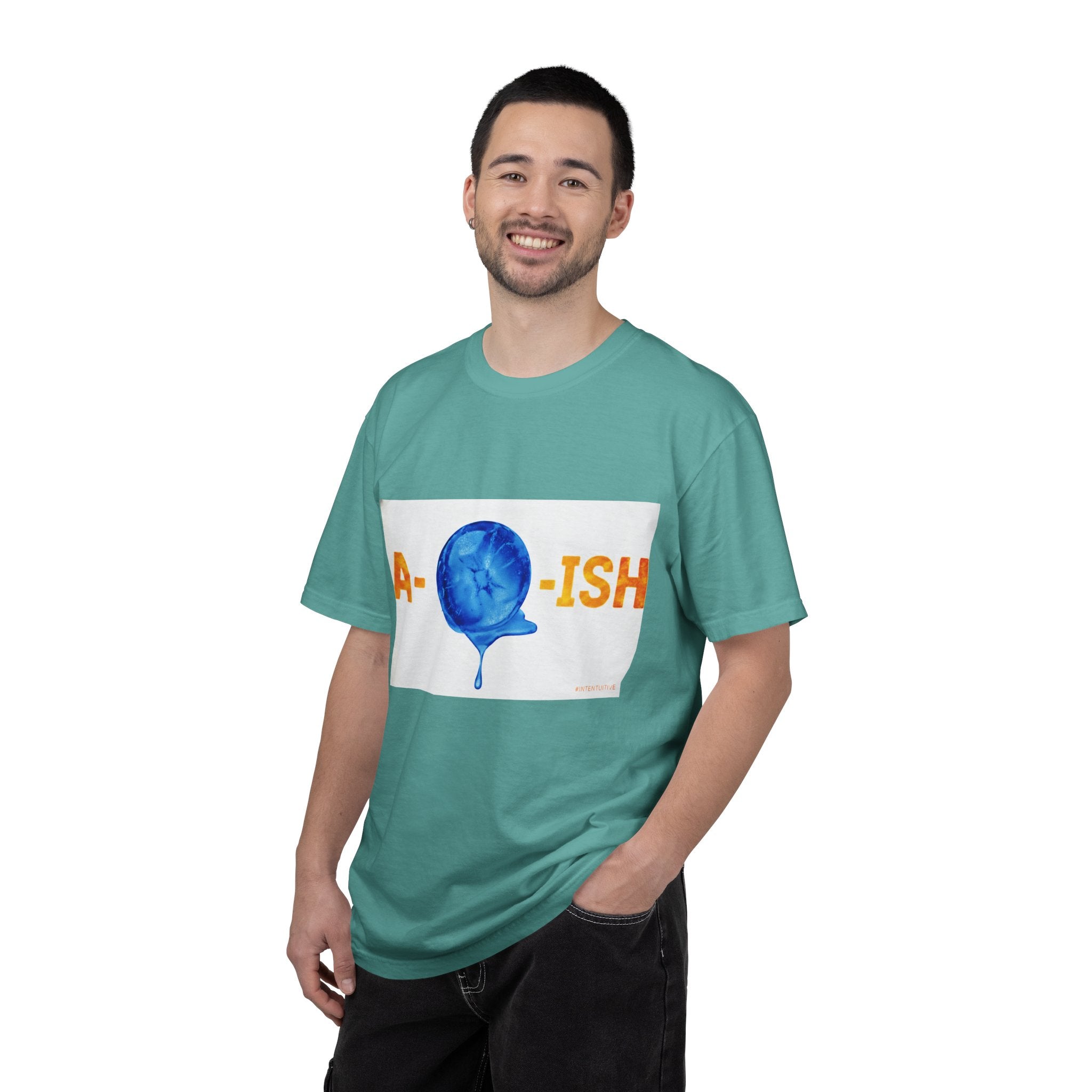 Abolish Ice IntentSim[on] Graphic T-Shirt — Playful Blue Drip Design