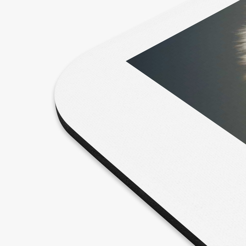 Cute Fuzzy IntentSim[on] Mouse Pad — Whimsical Glow Plush Desk Mat