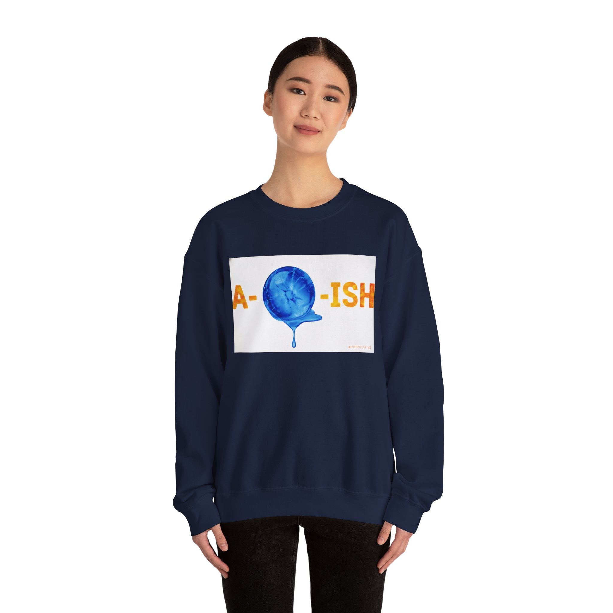 Crewneck Sweatshirt — Abolish ICE Glitch Graphic with “#IntentSim” Backprint