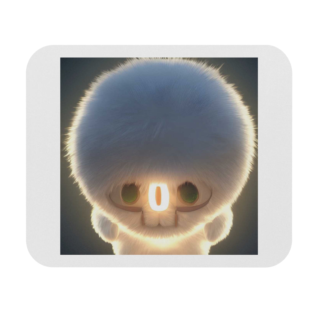 Cute Fuzzy IntentSim[on] Mouse Pad — Whimsical Glow Plush Desk Mat