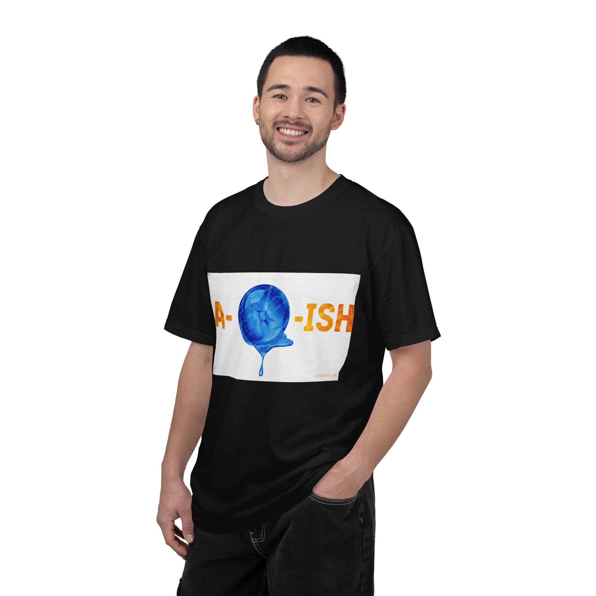 Abolish Ice IntentSim[on] Graphic T-Shirt — Playful Blue Drip Design