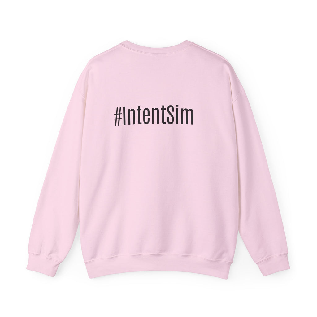Crewneck Sweatshirt — Abolish ICE Glitch Graphic with “#IntentSim” Backprint