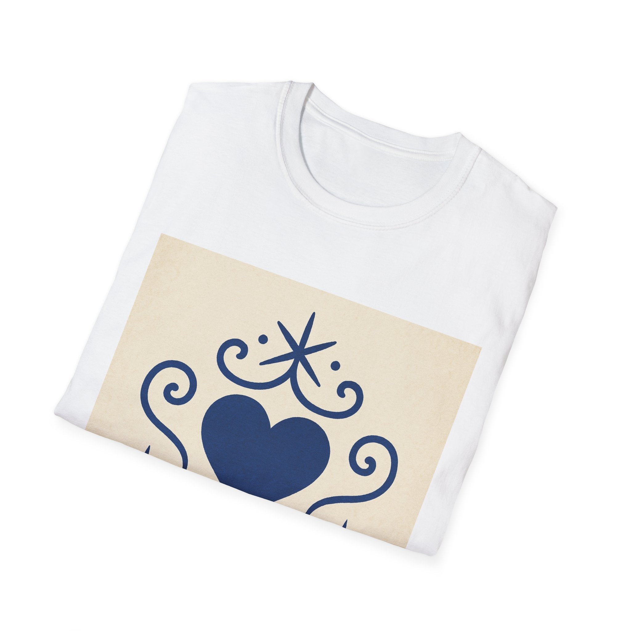 Sigil of Oshun's Symbolism—— Navy Heart Waves Graphic T‑Shirt
