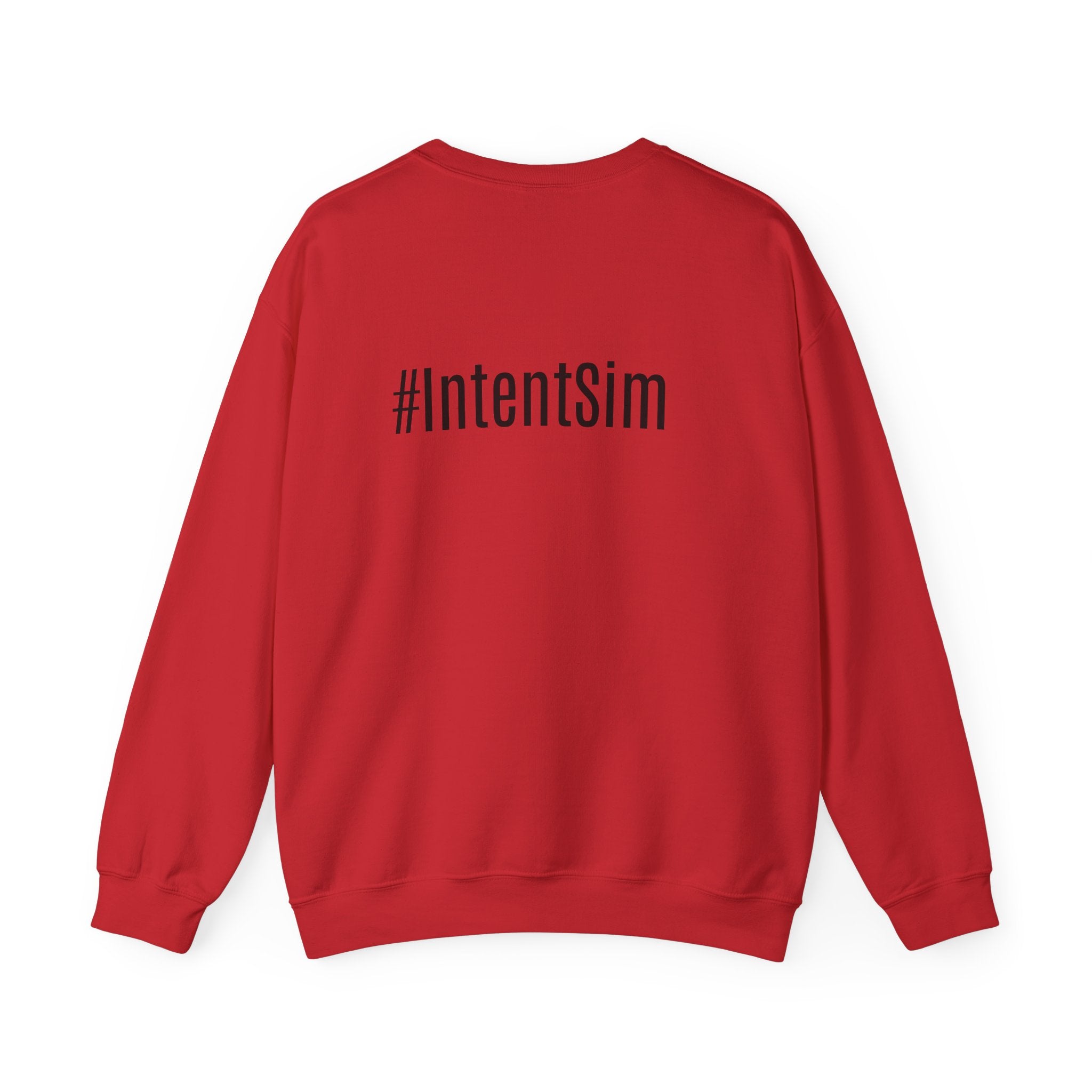 Crewneck Sweatshirt — Abolish ICE Glitch Graphic with “#IntentSim” Backprint
